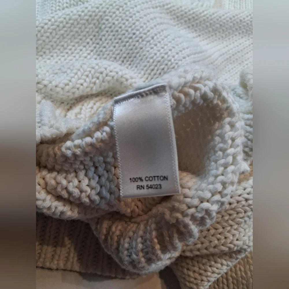 Banana Republic Milly Collection Open Knit Sweater XS White Cotton Classic - Picture 7 of 10